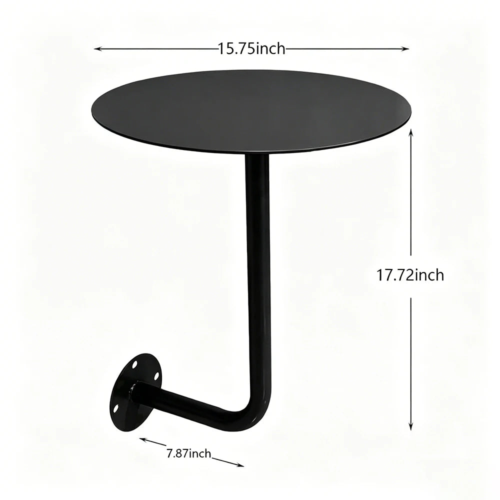 Modern Wall Mounted Round Dining Table Iron Space Saving Bistro Coffee Table for Small Apartment Milk Tea Shop Furniture