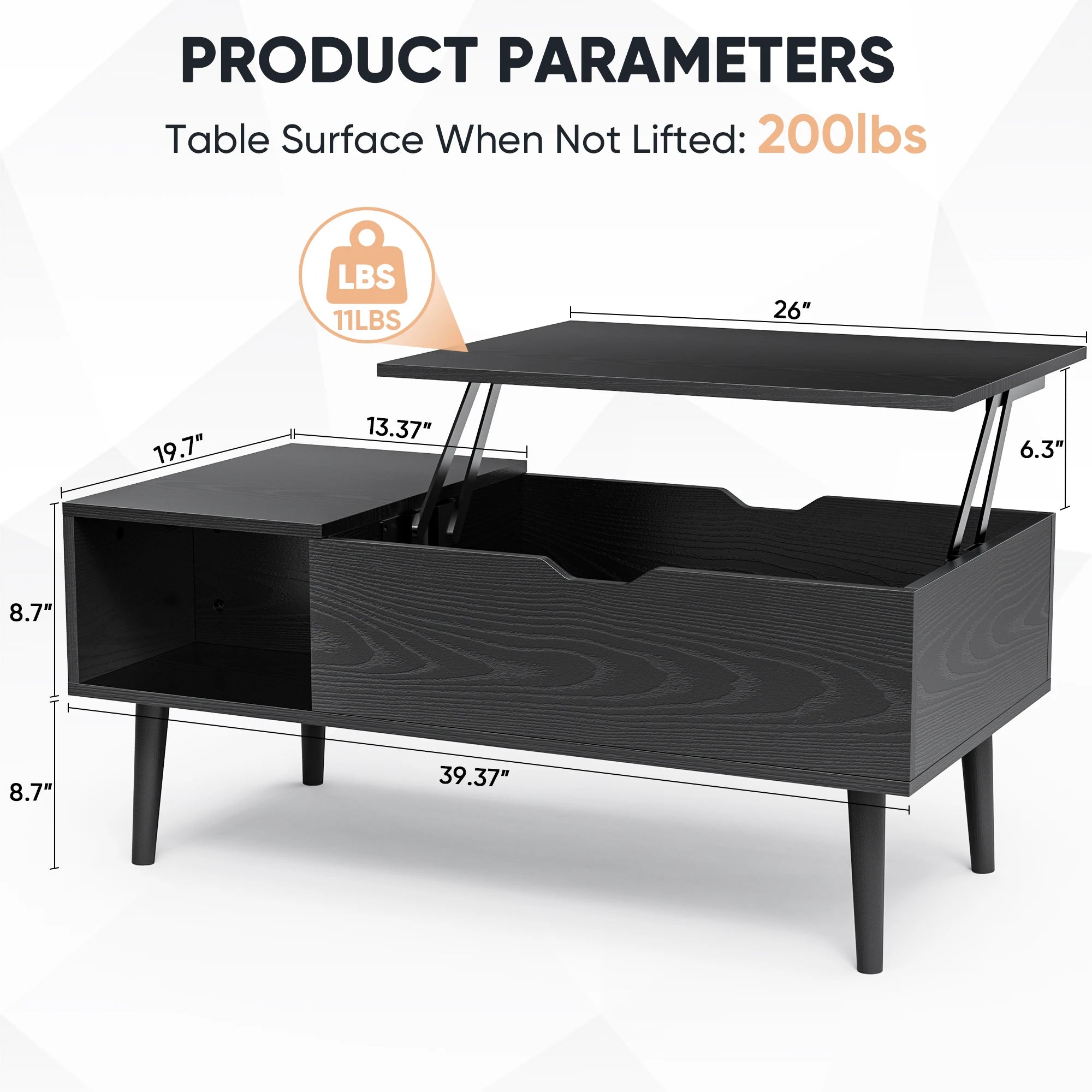 Stylish Simple Living Room Lifting Coffee Table Coffee Table Easy To Assemble Multiple Storage Compartments Home Storage Cabinet Wood Grain Cabinet