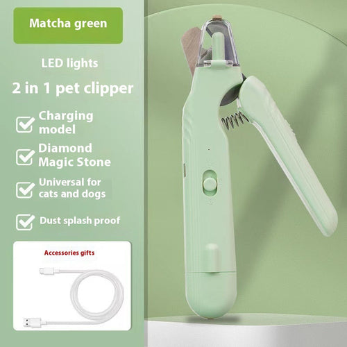 2 In 1 Pet Nail Clippers With Led Light Dog Cat Special Blood Line Scissors Multifunction Animals Paw Nail Trimmer Pet Supplies